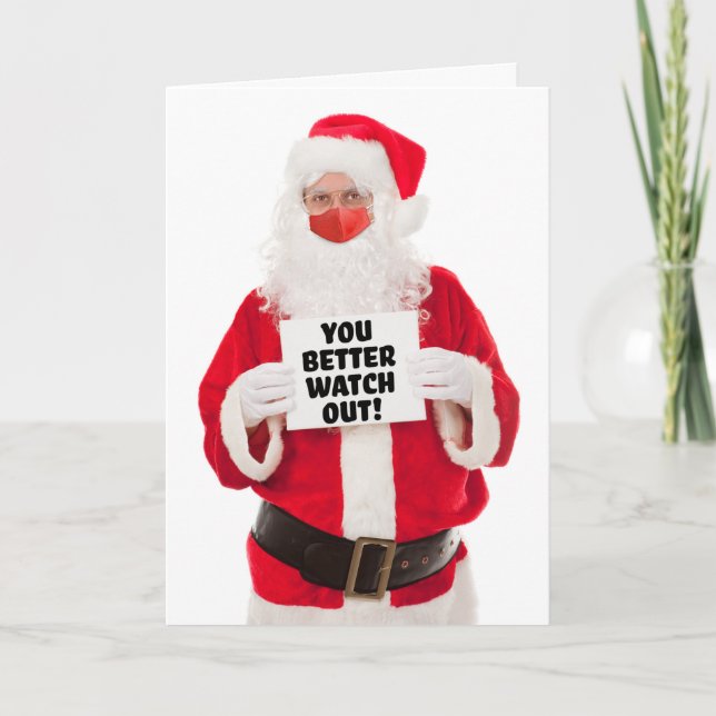 Feliz Navidad Santa Claus con mascarilla Covid (Anverso)