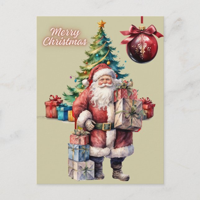 Feliz Navidad Santa Claus con regalos  (Anverso)