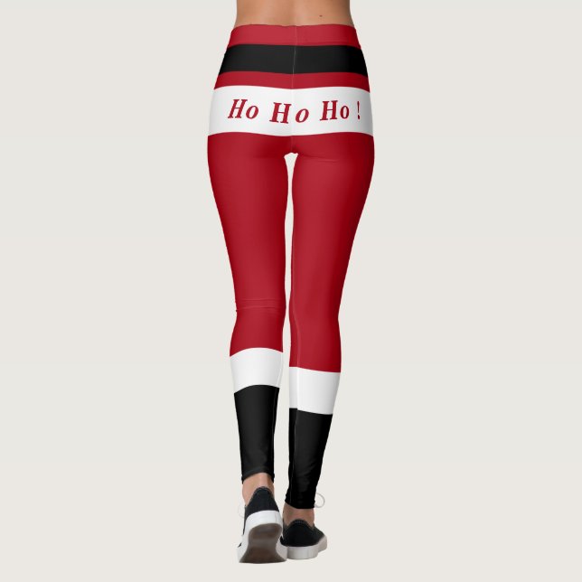 Feliz Navidad Santa Claus Leggings Divertido (Reverso)