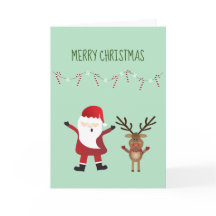 Feliz Navidad Santa Claus Rudolph Reindeer Rojo