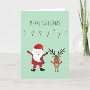 Feliz Navidad Santa Claus Rudolph Reindeer Rojo