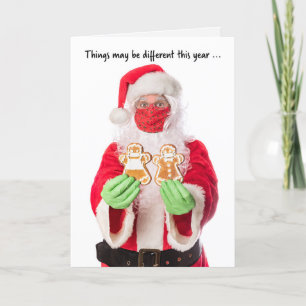 Feliz Navidad Santa con Máscara Facial de Coronavi