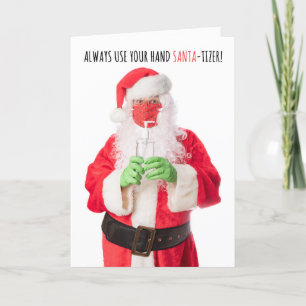 Feliz Navidad Santa con Máscara Facial Desinfectan
