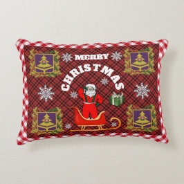 Feliz Navidad Santa Decoración Almohada acento