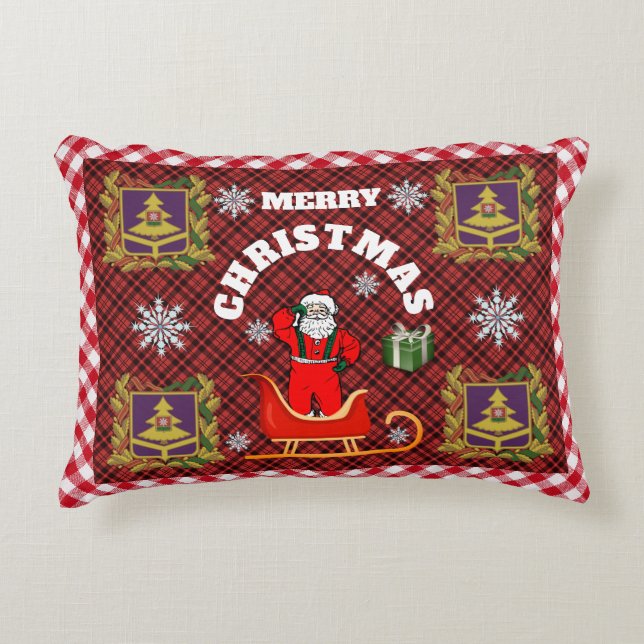 Feliz Navidad Santa Decoración Almohada acento (Anverso)