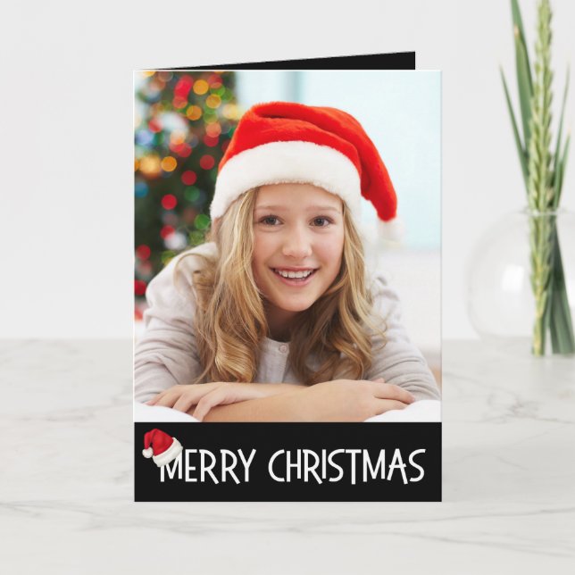 Feliz Navidad Santa Hat a un Personalizado de foto (Anverso)