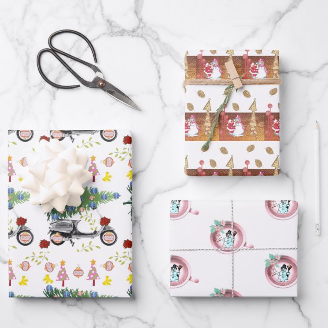 Feliz Navidad Santa Hojas de Papel de Envoltura (Anverso)