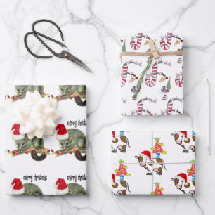 Feliz Navidad Santa Hojas de Papel de Envoltura