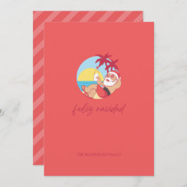 Feliz Navidad Santa Holiday Card