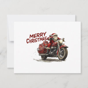 Feliz Navidad Santa montando en una motocicleta an