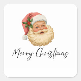 Feliz Navidad Santa Pegatina | Etiqueta Vintage