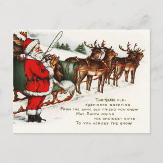 Feliz Navidad Santa Sleigh Reindeer