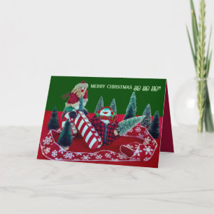 Feliz Navidad Santa Snowman divertido cómico