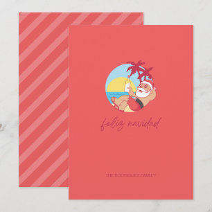 Feliz Navidad Santa Tarjeta de vacaciones