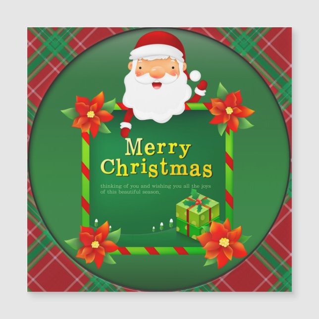 Feliz Navidad Santa Tartan Plaid (Anverso)