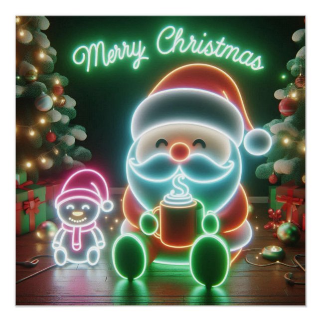 Feliz Navidad Santa Teddy Poster (Anverso)