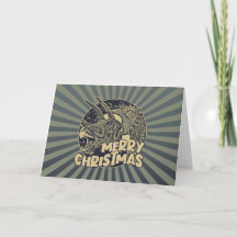 Feliz Navidad Santa Triceratops Dinosaur