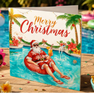 Feliz Navidad Santa Tropical Fiesta de Verano en l