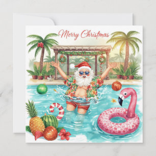 Feliz Navidad Santa Tropical Fiesta de Verano en l