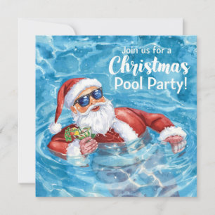 Feliz Navidad Santa Tropical Fiesta en la Piscina 
