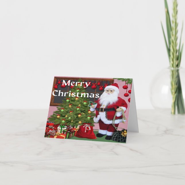 Feliz Navidad Santa y Árbol de Navidad (Anverso)