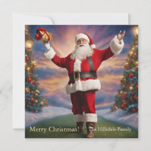 Feliz Navidad Santa y árboles de Navidad