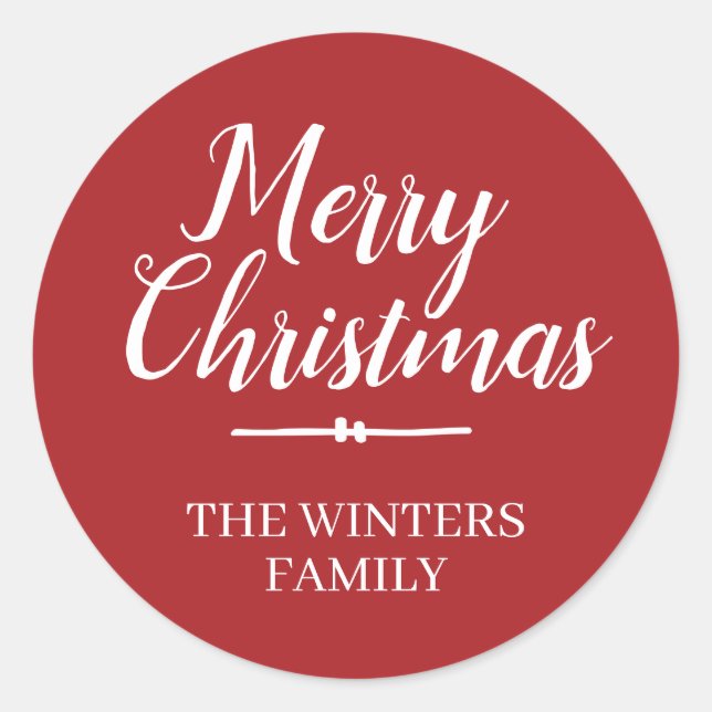 Feliz Navidad Sello para sobres personalizado (Anverso)