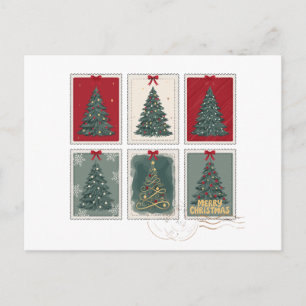 Feliz Navidad Sellos de Correo Antiguos Árbol Lazo