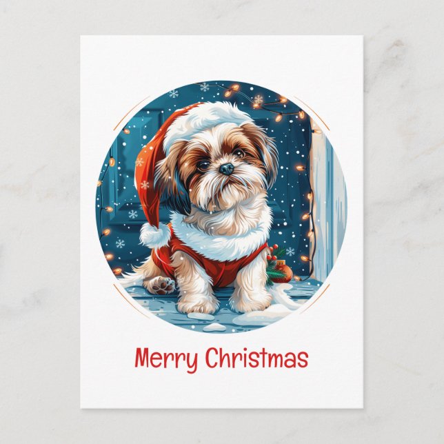 Feliz Navidad Shih Tzu Santa Dog (Anverso)