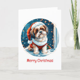 Feliz Navidad Shih Tzu Santa Dog