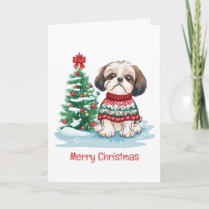 Feliz Navidad Shih Tzu Santa Perro