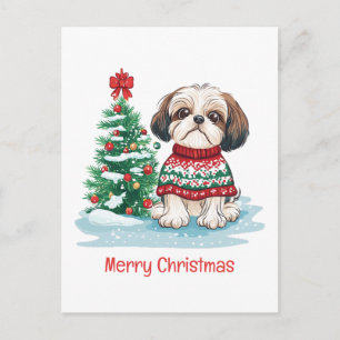 Feliz Navidad Shih Tzu Santa Perro