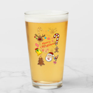 Feliz Navidad Símbolos Glass