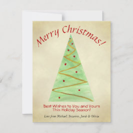 ¡Feliz Navidad! Simple árbol de Navidad al acuarel