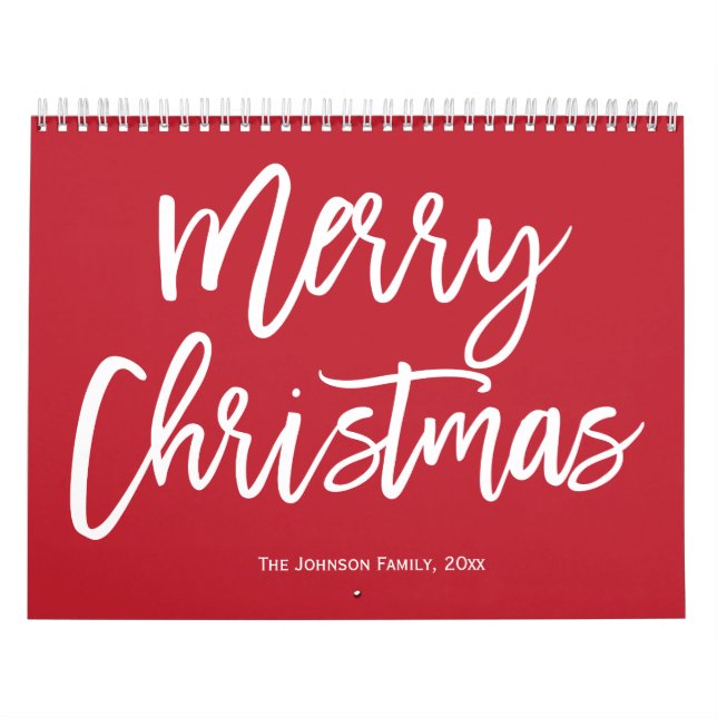 Feliz Navidad Simple Calendario Rojo (Tapa)