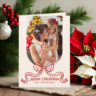Feliz Navidad Simple Coquette Moderno Bow Photo