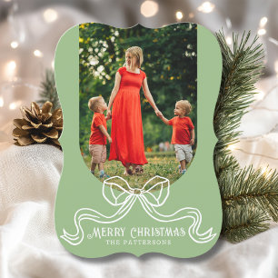 Feliz Navidad Simple Coquette Moderno Bow Photo