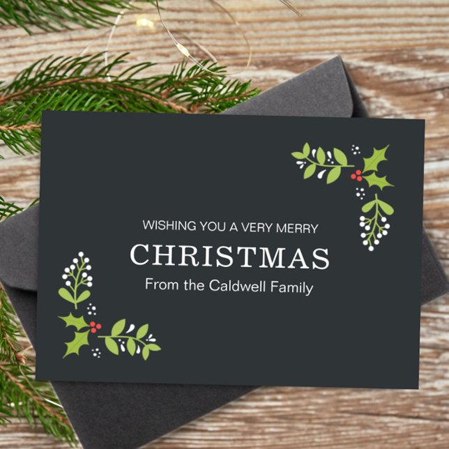 Feliz Navidad Simple Holly Mistletoe (Subido por el creador)