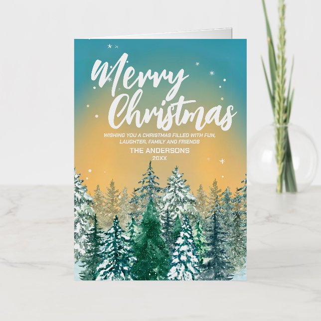 Feliz navidad Simple Moderno guión vacaciones blan (Anverso)