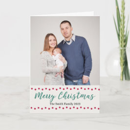 Feliz Navidad Simple Rojo y Verde Foto Personaliza