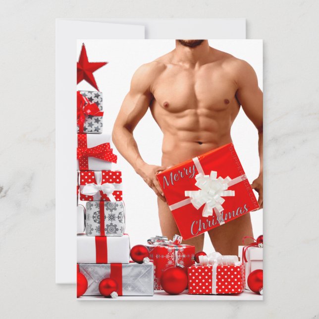 Feliz Navidad SlipperyJoe regalo rojo blanco plata (Anverso)