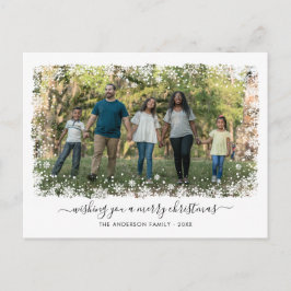 Feliz Navidad Snowflake Elegant Script Photo