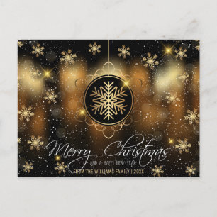 Feliz Navidad Snowflake Gold Black Family Foto
