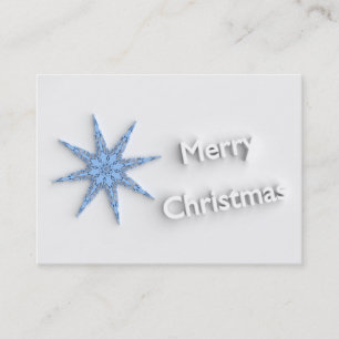 Feliz Navidad - Snowflake - Tarjeta de visita