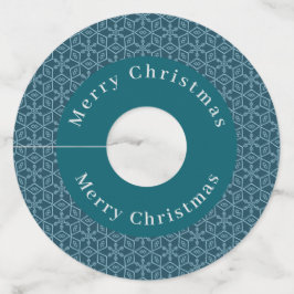 Feliz Navidad Snowflake Wine Glass Etiqueta