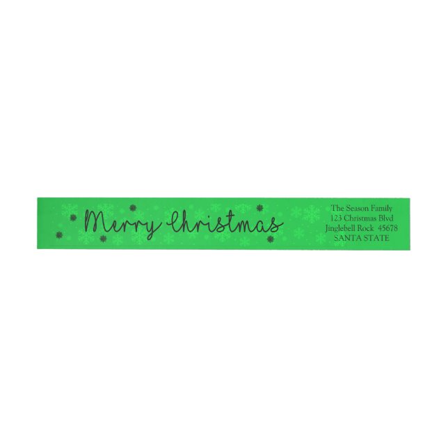 Feliz Navidad Snowflake Wraparound label (Individual)
