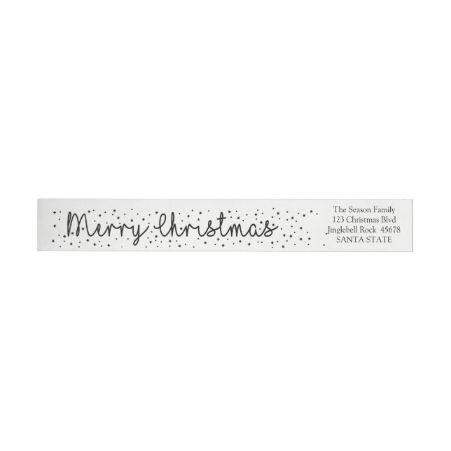 Feliz Navidad Snowflake Wraparound label (Individual)