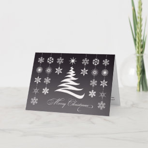 Feliz Navidad Snowflakes Doble Tarjeta
