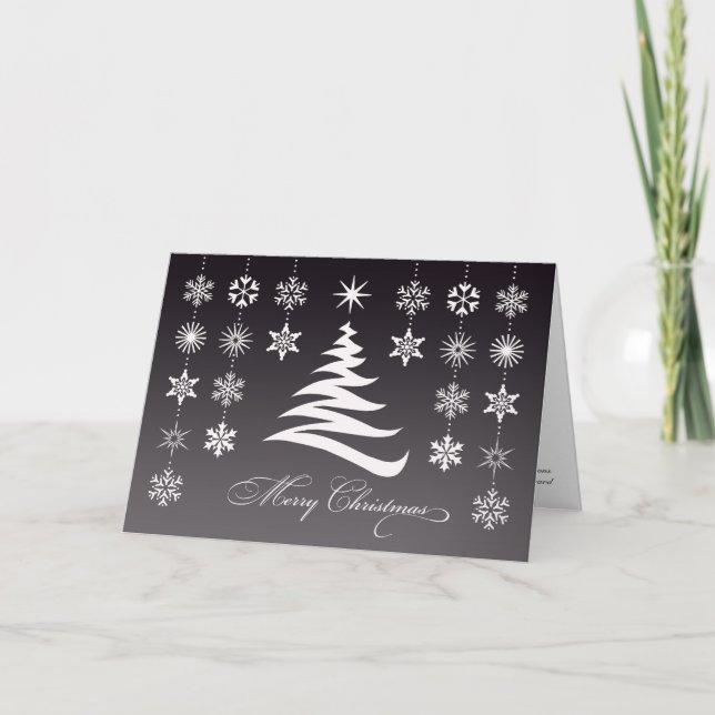 Feliz Navidad Snowflakes Doble Tarjeta (Anverso)