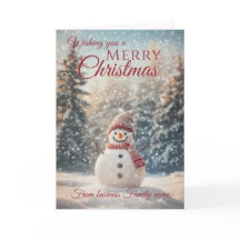 Feliz Navidad Snowman Business Family Name